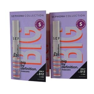 2 Sephora Collection Big By Definition Mascara Ultra Black 1.9g Mini Travel